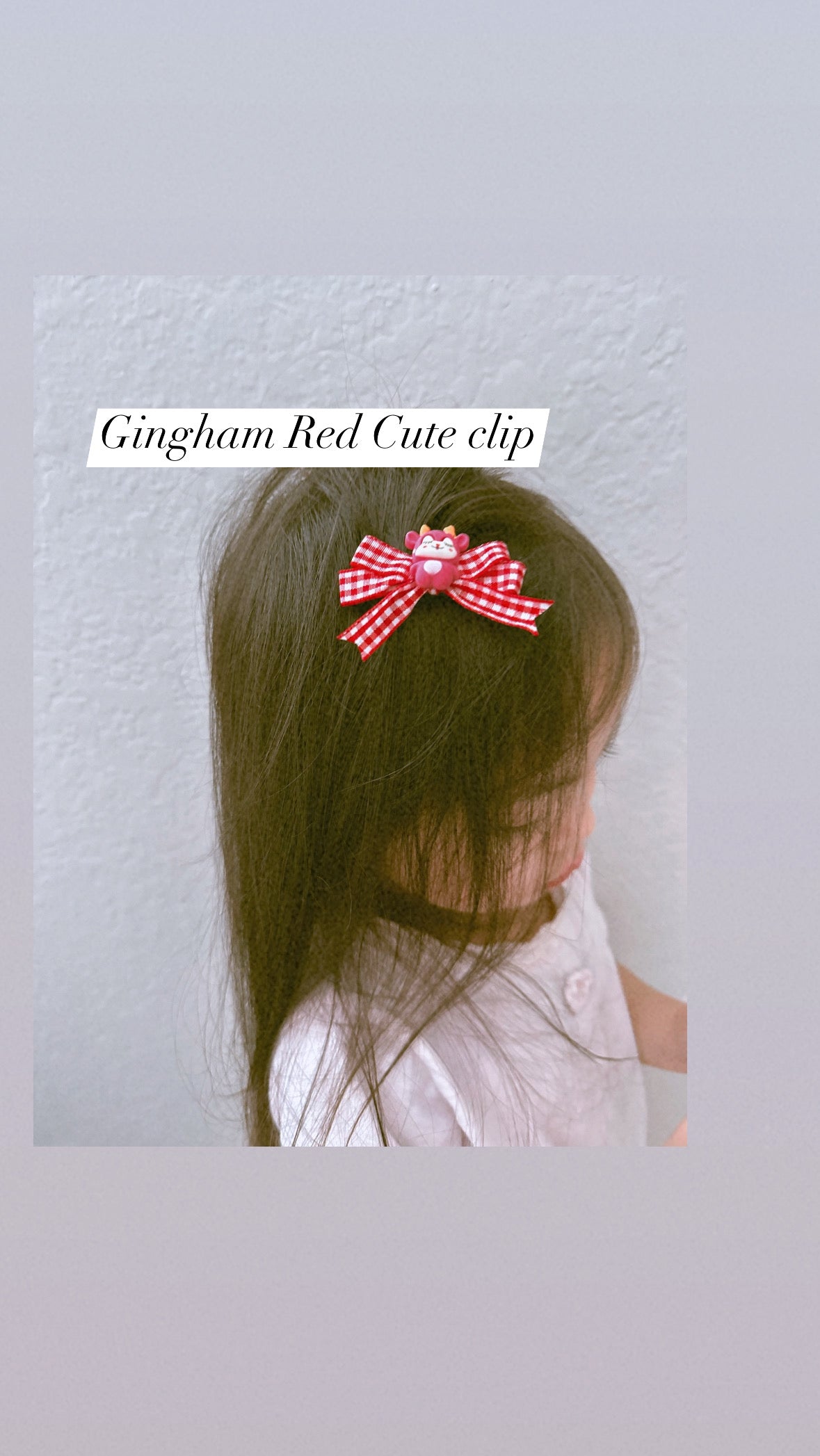 Red Gingham Kids Hairclip
